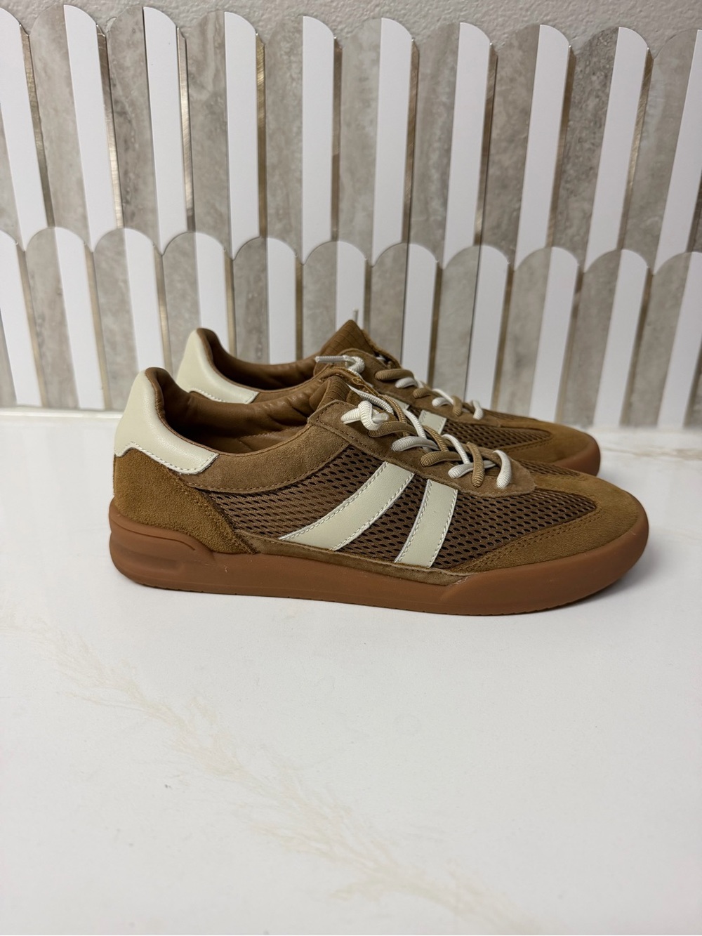 Steve Madden Suede Sneakers in Brown & White 7.5 NWOT